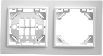 STEKKER Рамка двухместная горизонтальная, серия Эрна, PFR00-9002-01,  белый