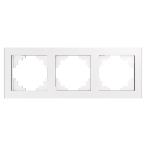STEKKER Рамка 3-местная, стекло, серия Катрин, GFR00-7003-01, белый