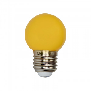 Лампа шар e27 5 LED Ø45мм - желтая