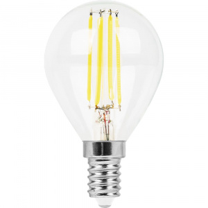 FERON лампа светодиодная шарик филамент 11W 230V E14 4000K прозрачный, LB-511*