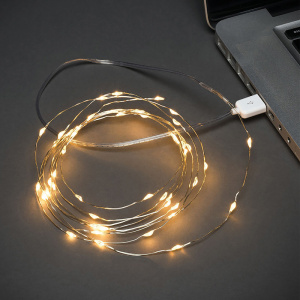 Гирлянда Роса 10 м, 100 LED, USB, теплое белое свечение NEON-NIGHT