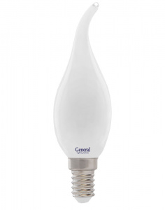 GENERAL лампа светодиодная матовый филамент свеча на ветру GLDEN-CWS-M-8-230-E14-2700