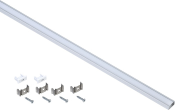 Профиль алюминиевый для светодиодной ленты 1607 накладной прямоугольный 2м с комплектом аксессуаров (опал) IEK