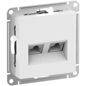 Systeme (Schneider) Electric ATLASDESIGN РОЗЕТКА двойная компьютерная RJ45+RJ45, кат.6А, механизм, БЕЛЫЙ