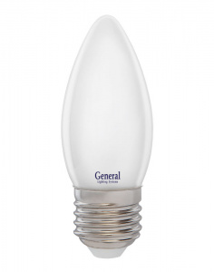 GENERAL лампа светодиодная матовый филамент свеча GLDEN-CS-M-8-230-E27-6500
