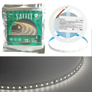 Изображение товара SAFFIT SST02 SAFFIT 120SMD(2835)/м 9.6Вт/м 12V 5000*8*1.22мм 4000К, IP20