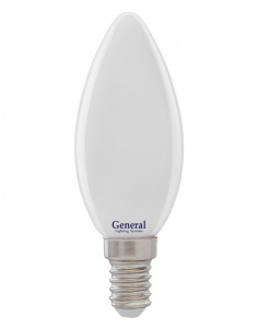 GENERAL лампа светодиодная матовый филамент свеча GLDEN-CS-M-8-230-E14-4500