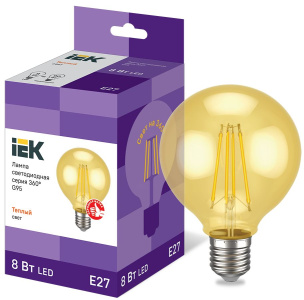 Лампа светодиодная G95 шар золото 8Вт 230В 2700К E27 серия 360° IEK