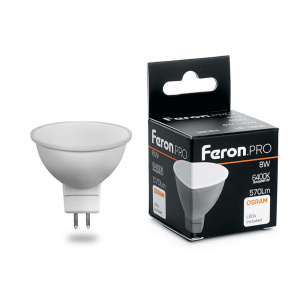 FERON PRO Лампа светодиодная LB-1608 (8W) 230V G5.3 6400K MR16 OSRAM LED*