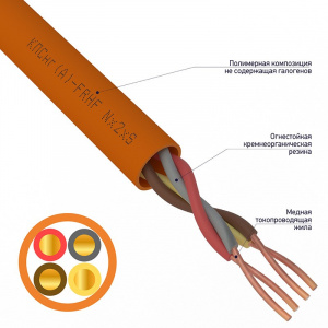 Кабель огнестойкий КПСнг(А)-FRHF 2x2x0,50мм², бухта 200м REXANT