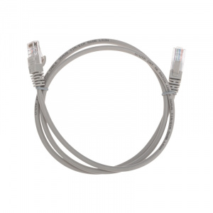 Патч-корд U/UTP, CAT 5e, RJ45-RJ45, 26AWG, LSZH, серый, 1м  REXANT