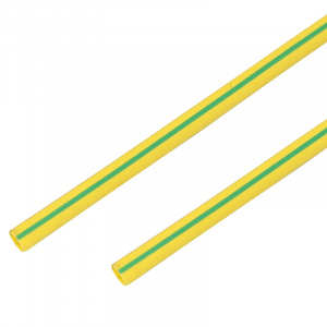 Трубка термоусаживаемая ТУТ 10,0/5,0мм, желто-зеленая, упаковка 50 шт. по 1м, PROconnect