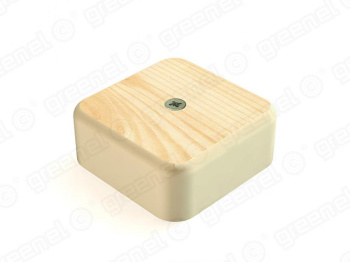 GREENEL Коробка распределительная для наружного монтажа с кабель-каналом  50х50х20мм, IP40, цвет-СОСНА (4уп*48шт/192шт)