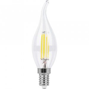 FERON лампа светодиодная свеча на ветру филамент, 11W 230V E14 2700K прозрачная, LB-714*