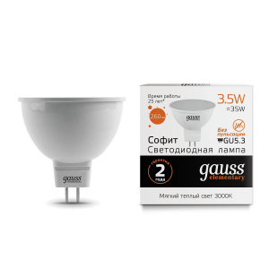 Лампа Gauss LED Elementary MR16 GU5.3 3.5W 2700К