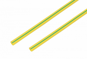 Трубка термоусаживаемая ТУТ нг 8,0/4,0мм, желто-зеленая, упаковка 50 шт. по 1м REXANT