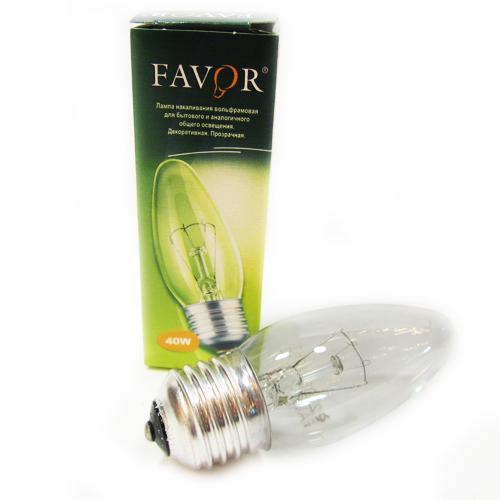FAVOR Лампа накаливания ДС Е27 60W прозрачная