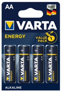 VARTA Батарейки пальчиковые ENERGY LR6 AA BL4 Alkaline 1.5V (4106)
