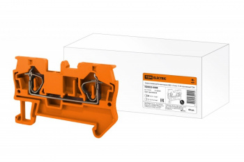 Зажим клеммный безвинтовой (ЗКБ) 1,5 мм2 17,5А оранжевый TDM