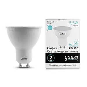 Лампа Gauss LED Elementary MR16 GU10 5,5W 4100К